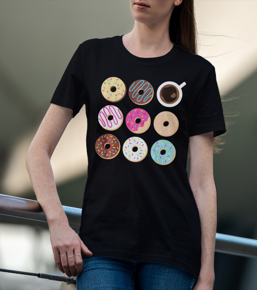 Wake Up To Donuts And Coffee With Sprinkles And Icing T-Shirt