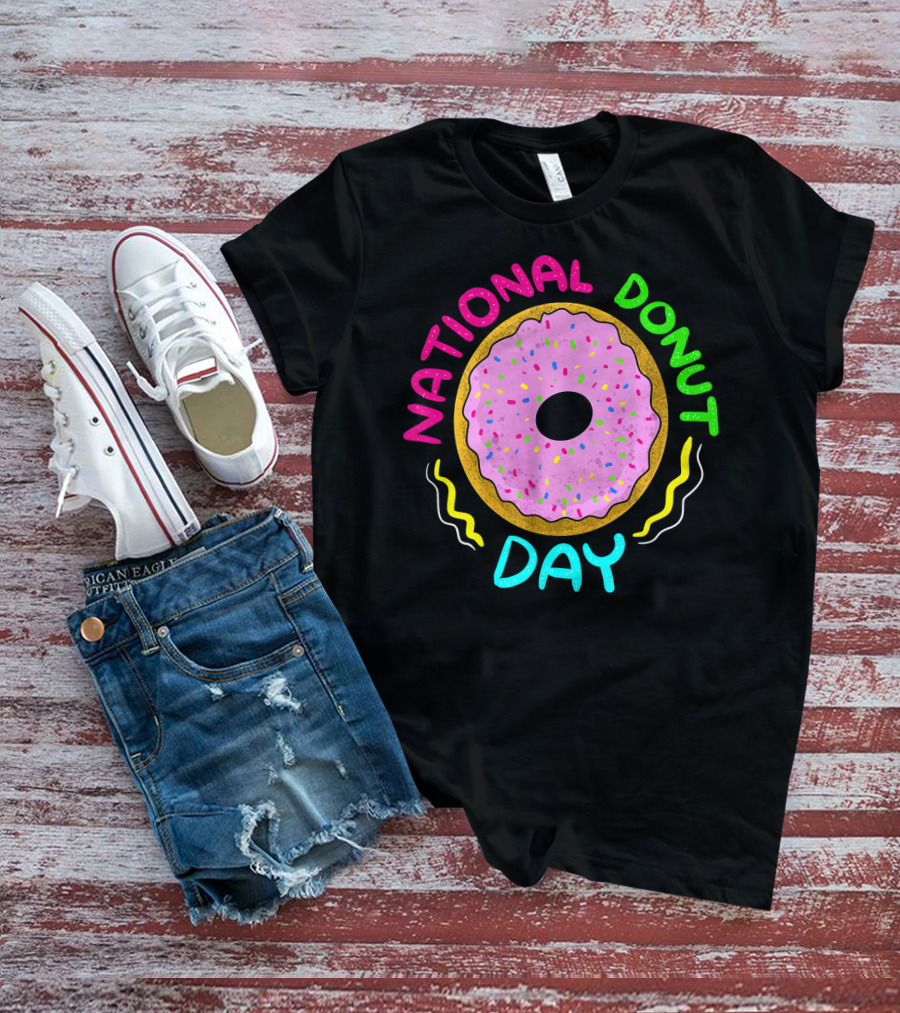 National Donut Day Cool Sweet Tooth Party Celebration With Sprinkles T-Shirt