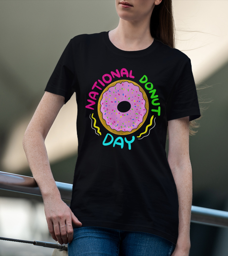 National Donut Day Cool Sweet Tooth Party Celebration With Sprinkles T-Shirt
