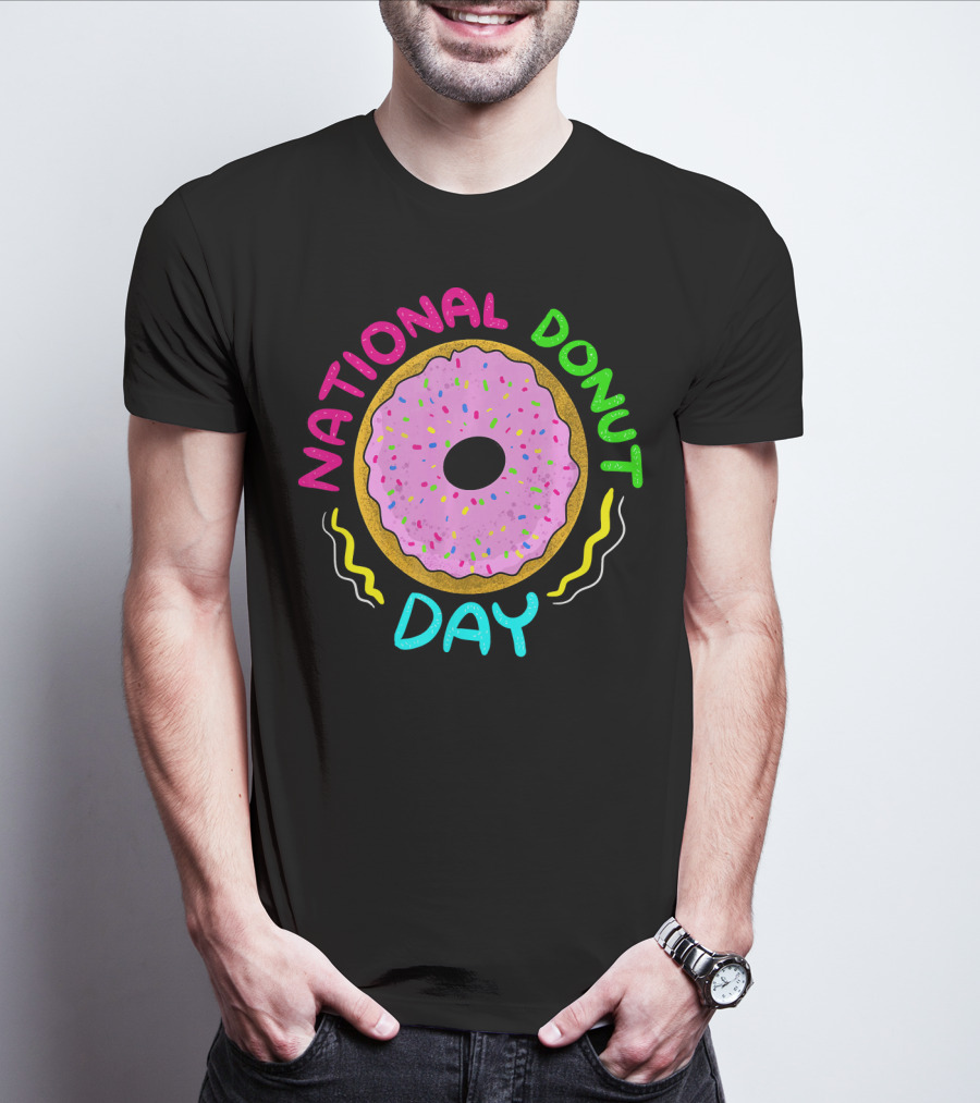National Donut Day Cool Sweet Tooth Party Celebration With Sprinkles T-Shirt