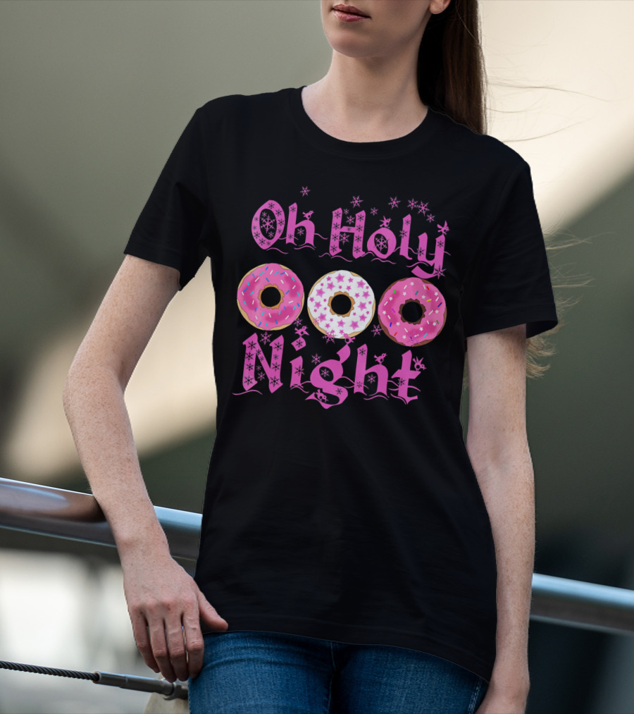 Oh Holy Night Donut Starry Pink Trio T-Shirt