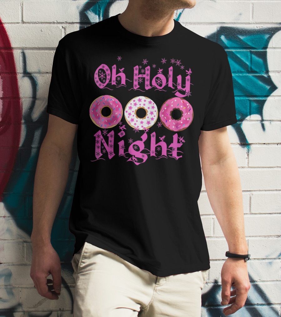 Oh Holy Night Donut Starry Pink Trio T-Shirt
