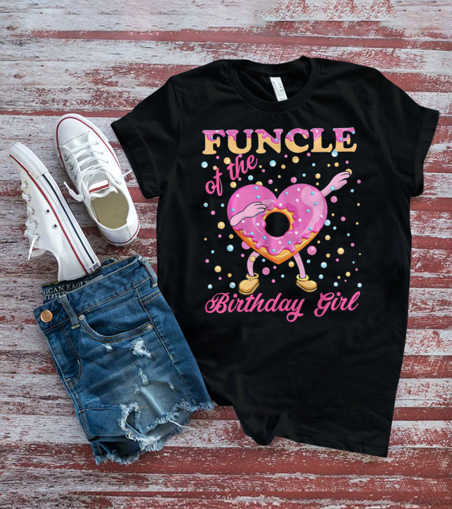 FUNCLE Of The Birthday Girl Donut Dabbin Vibrant T-Shirt