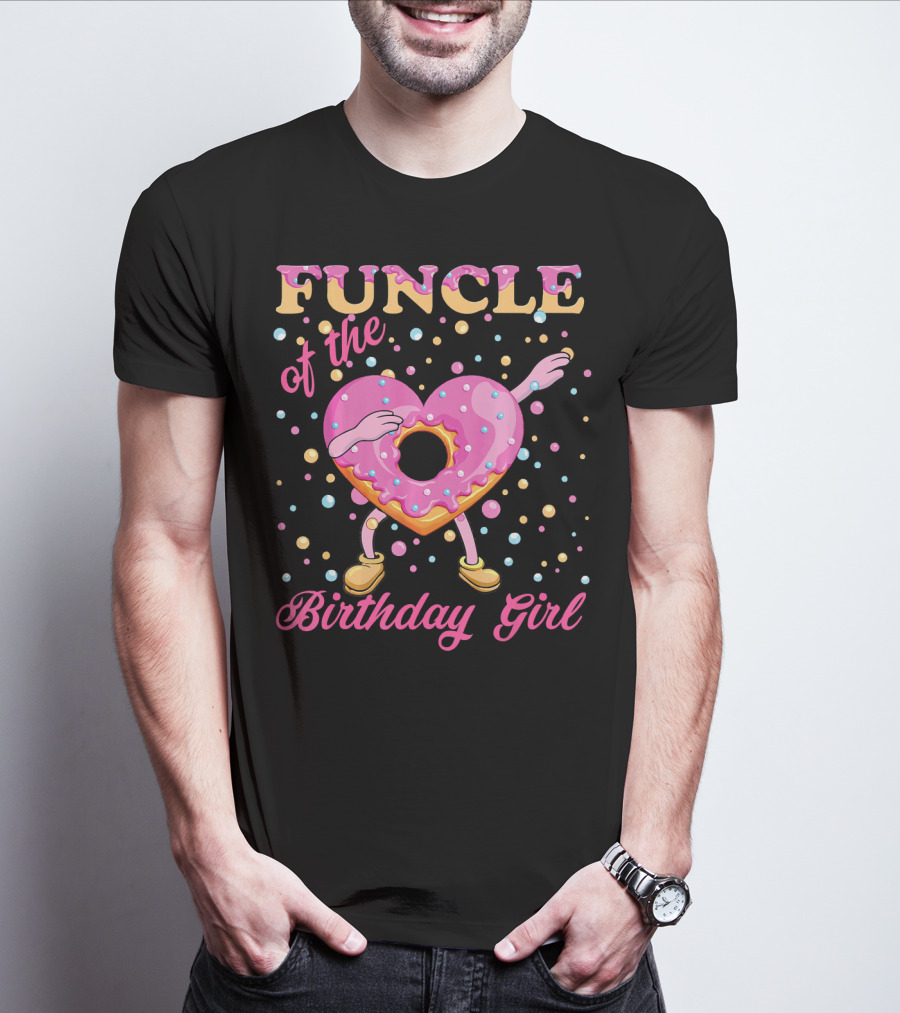 FUNCLE Of The Birthday Girl Donut Dabbin Vibrant T-Shirt