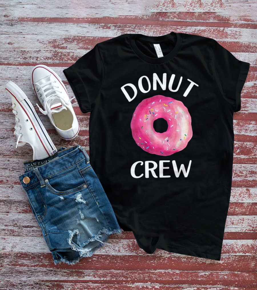 Donut Crew Pink Sprinkled Doughnut T-Shirt