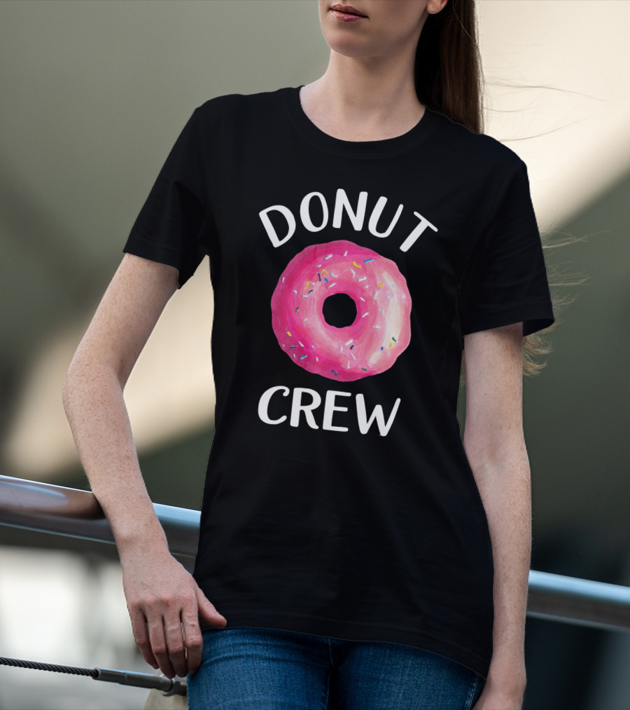 Donut Crew Pink Sprinkled Doughnut T-Shirt