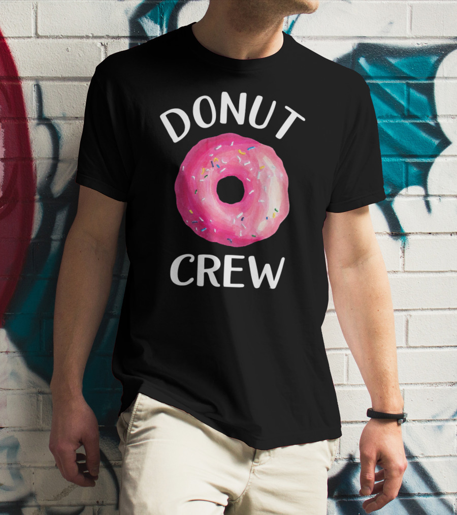 Donut Crew Pink Sprinkled Doughnut T-Shirt