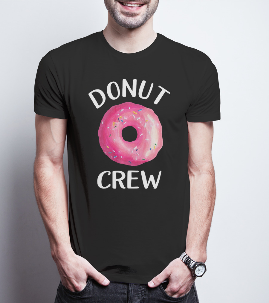 Donut Crew Pink Sprinkled Doughnut T-Shirt