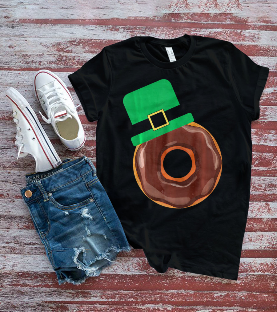 Chocolate Donut With Green Hat T-Shirt