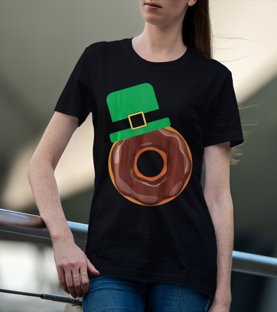 Chocolate Donut With Green Hat T-Shirt