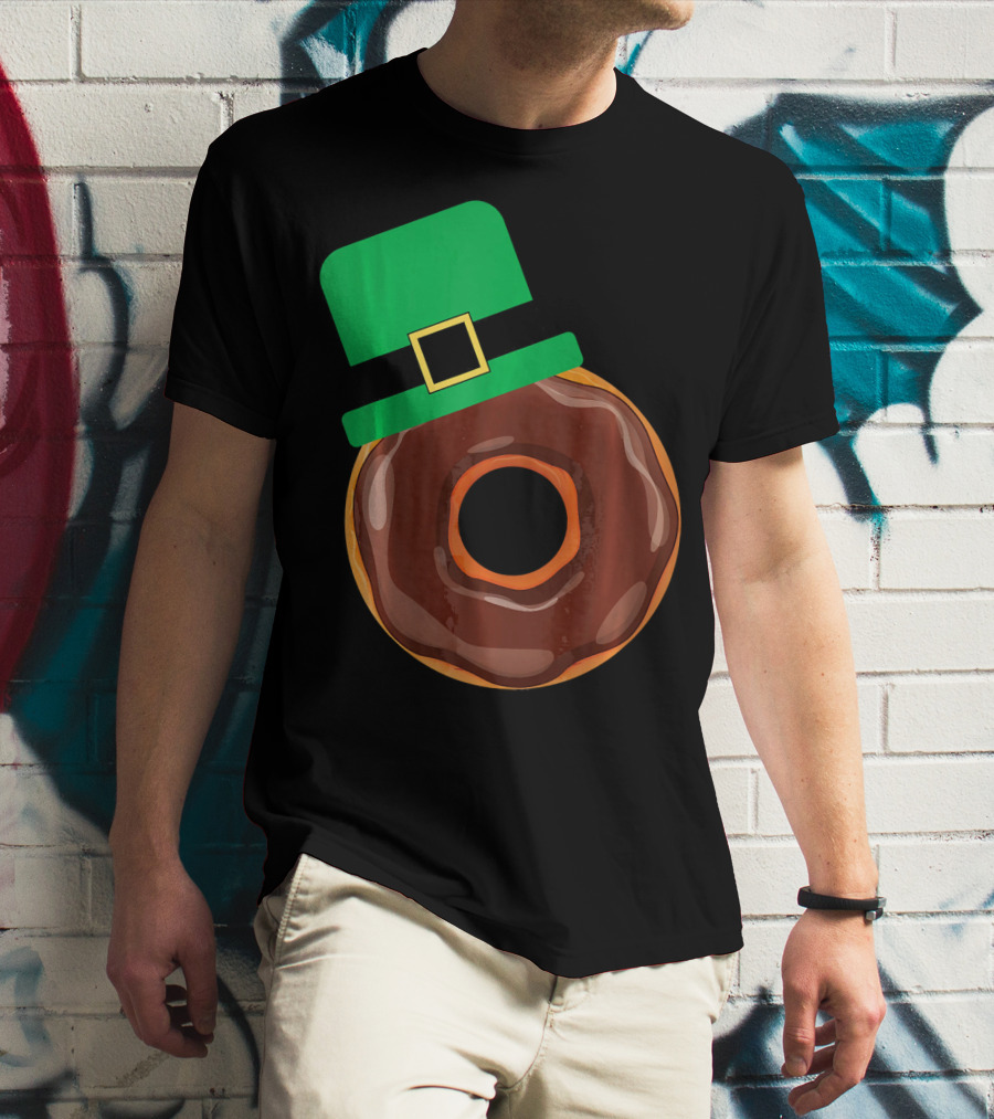 Chocolate Donut With Green Hat T-Shirt