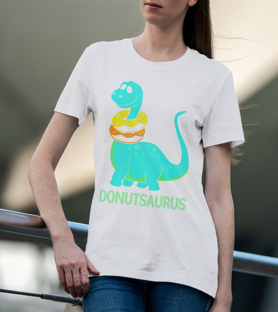 Brachiosaurus Donut Donutsaurus Cute Dinosaur With Treats T-Shirt