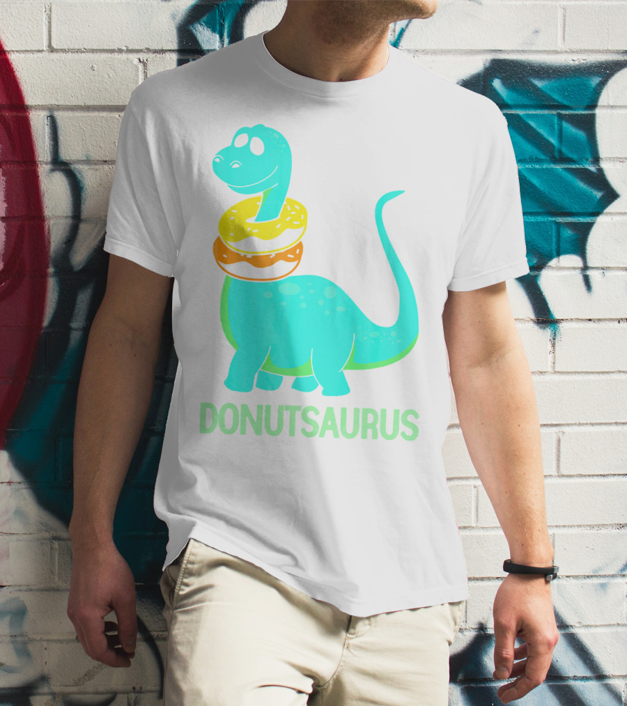 Brachiosaurus Donut Donutsaurus Cute Dinosaur With Treats T-Shirt