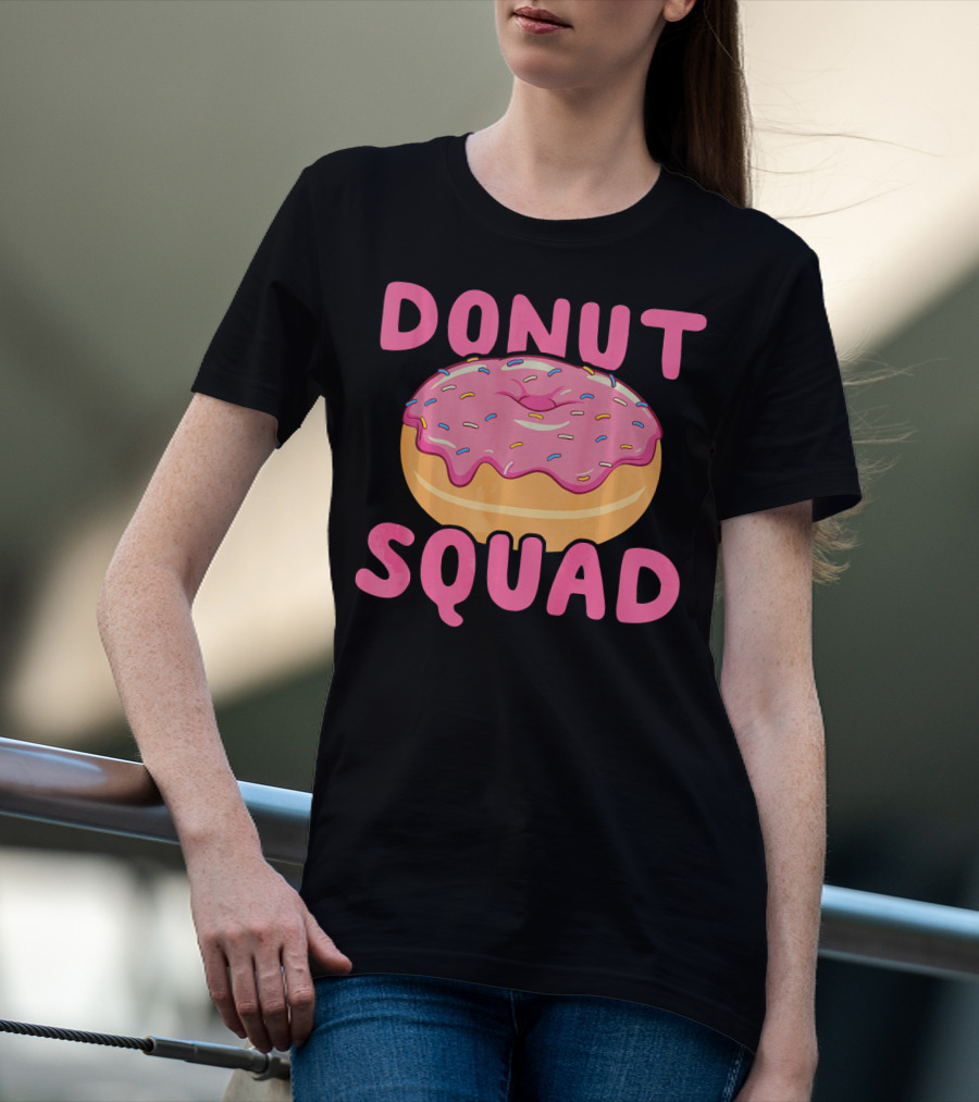 Donut Squad Pink Frosted Sprinkles Treat Enthusiasts T-Shirt