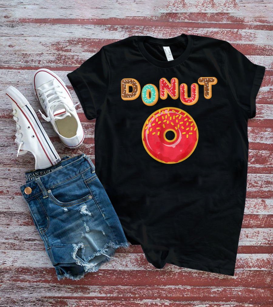 Donut Glazed And Sprinkled Funny Cartoon DoNut T-Shirt