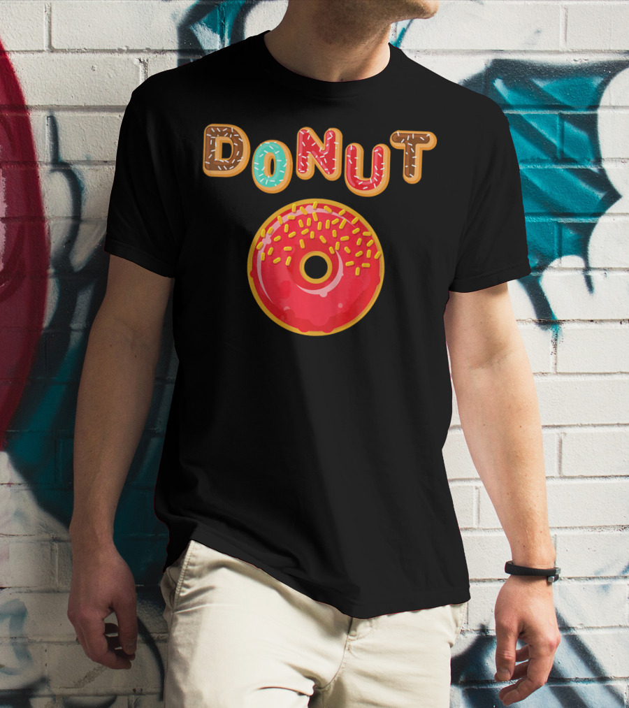 Donut Glazed And Sprinkled Funny Cartoon DoNut T-Shirt