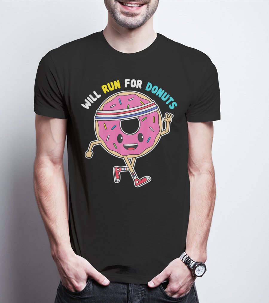 Will Run For Donuts Jogging Donut Exercise T-Shirt