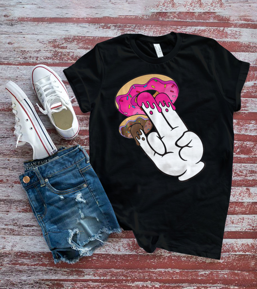 Funny Donuts With The Shocker Hand Gesture And Sprinkled Frosting T-Shirt
