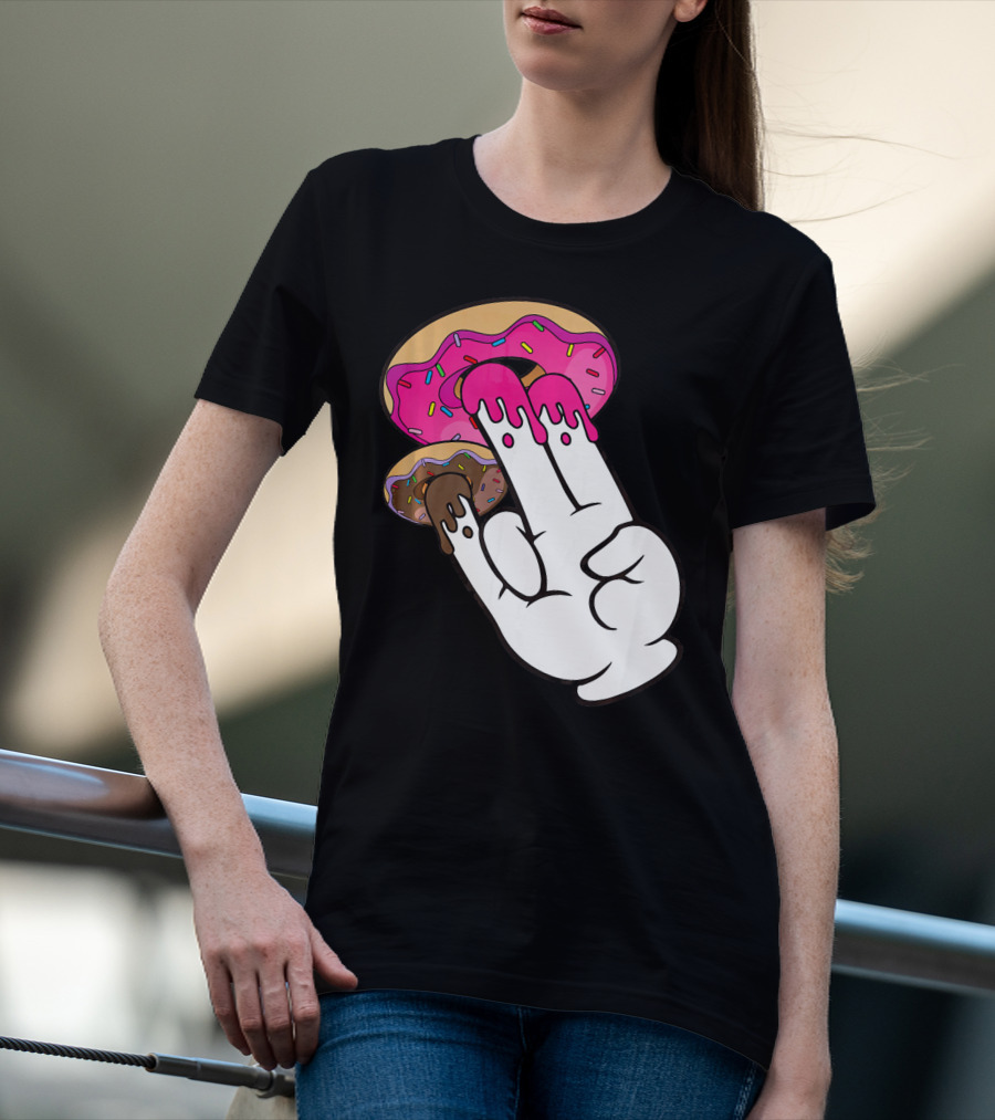 Funny Donuts With The Shocker Hand Gesture And Sprinkled Frosting T-Shirt