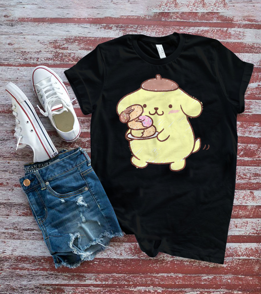 Pompompurin Enjoying Sweet Donuts T-Shirt