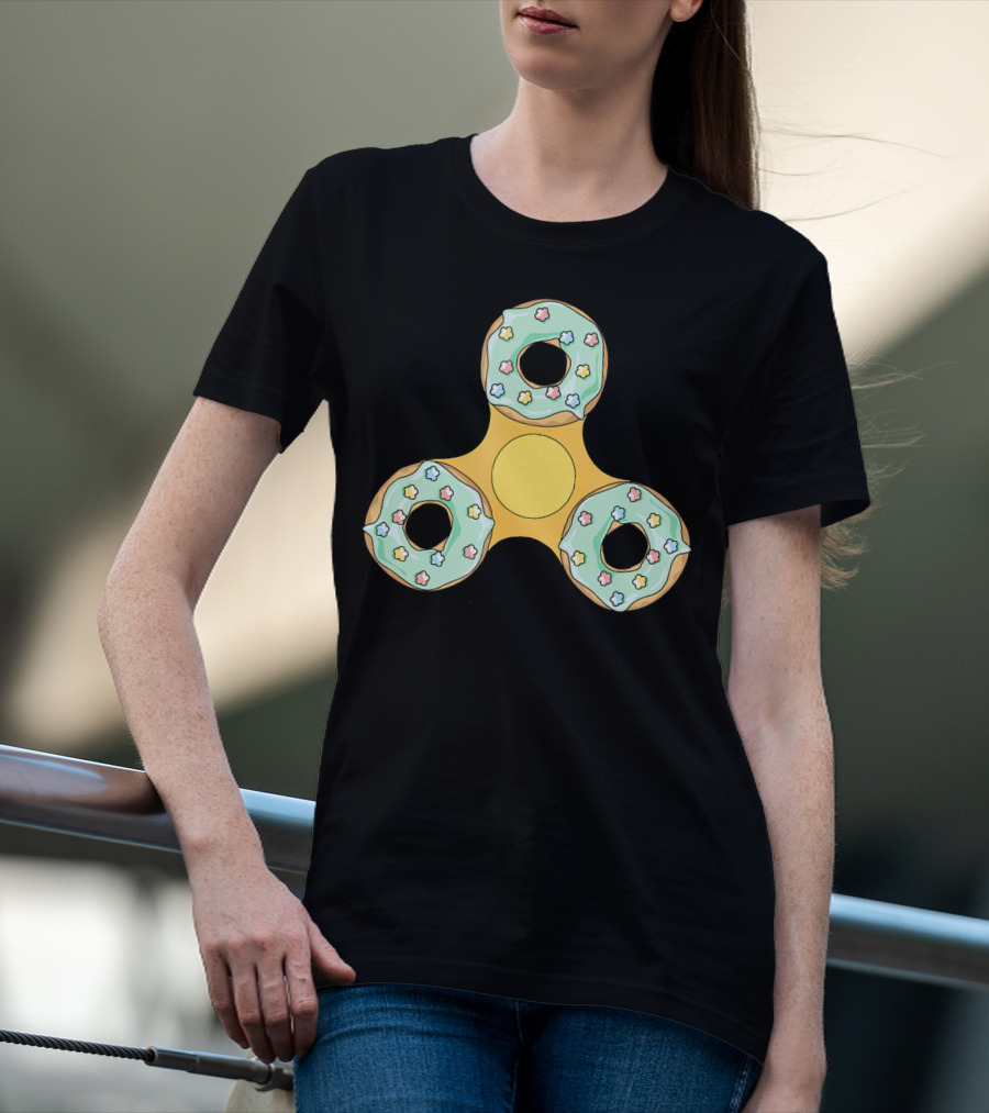 Fidget Spinner Donut Design With Sprinkles T-Shirt