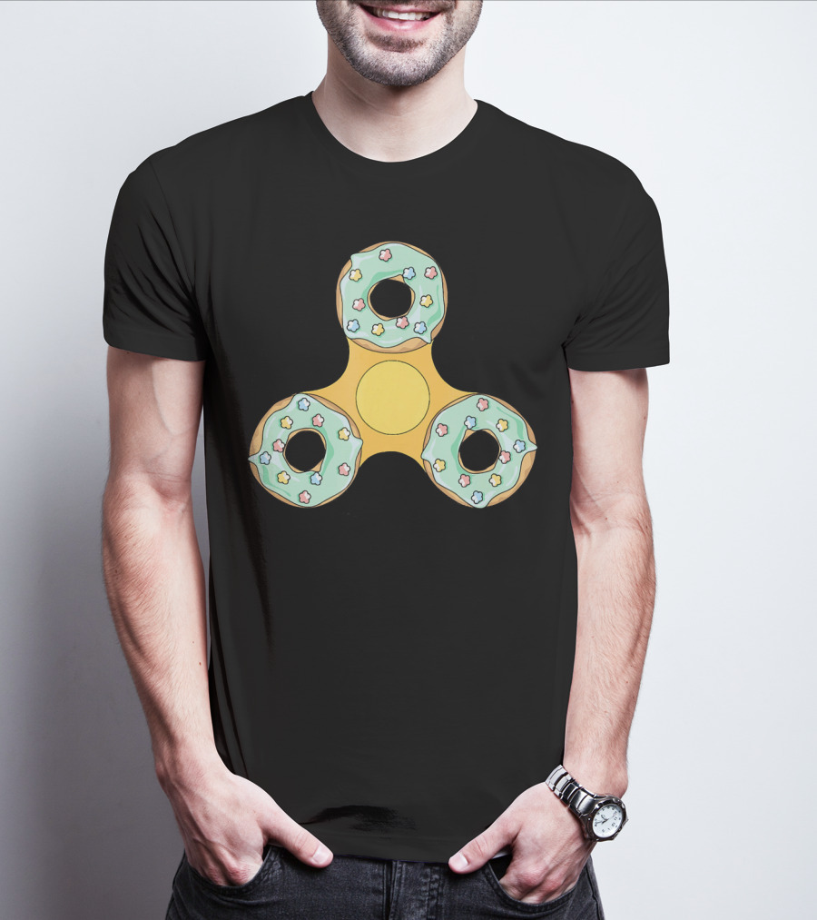 Fidget Spinner Donut Design With Sprinkles T-Shirt