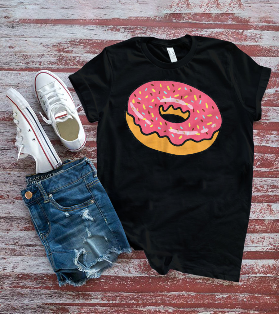Pink Frosted Donut With Sprinkles T-Shirt