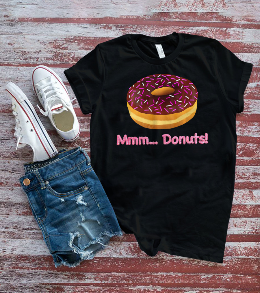 Mmm Donuts Emoji Cool Sprinkles Chocolate Frosting T-Shirt