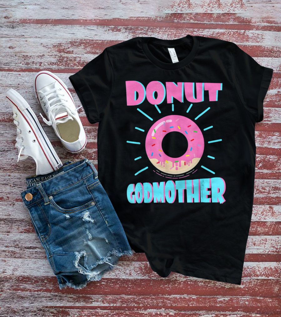 Donut Godmother Pink Frosted Donut With Sprinkles T-Shirt