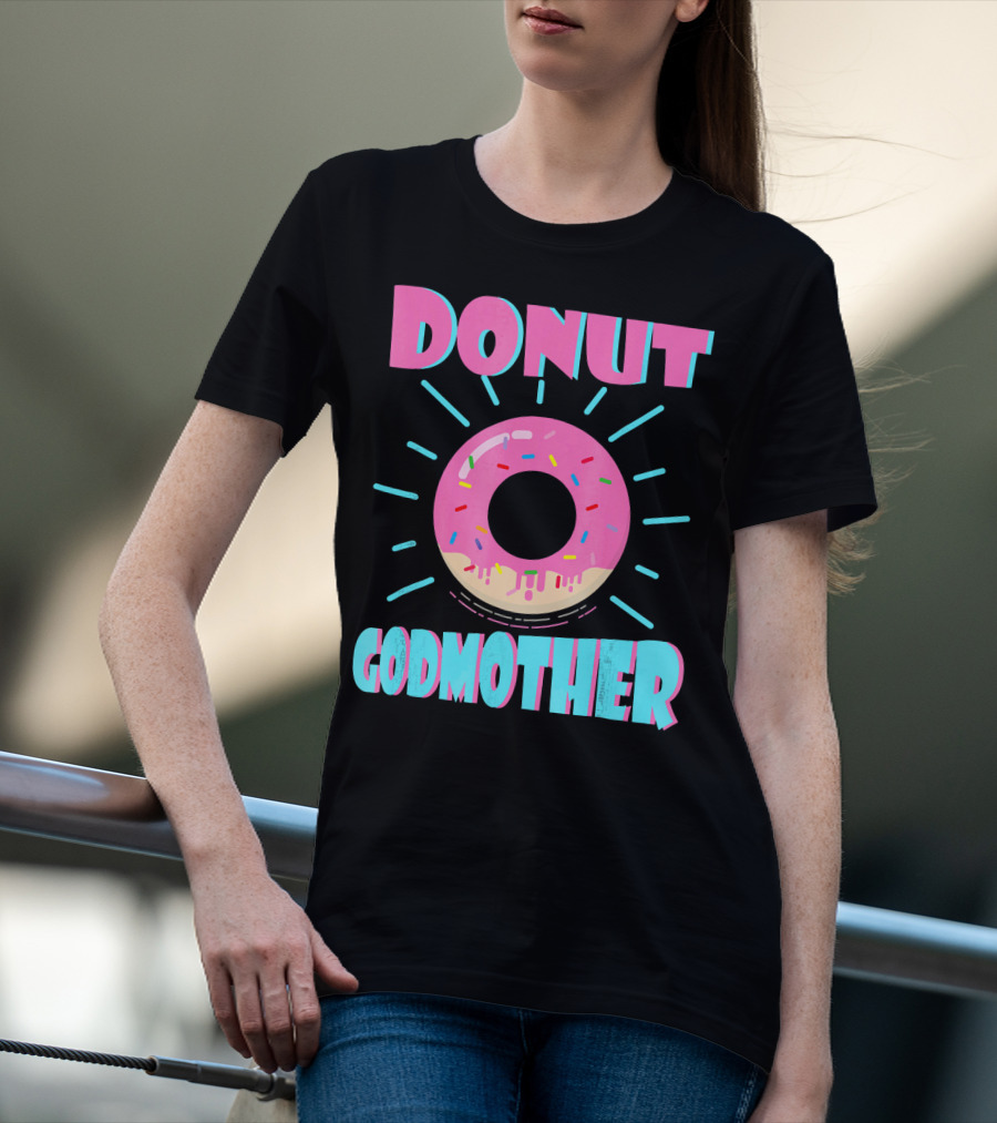 Donut Godmother Pink Frosted Donut With Sprinkles T-Shirt