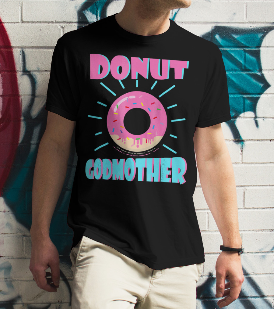 Donut Godmother Pink Frosted Donut With Sprinkles T-Shirt