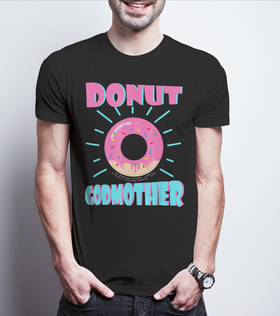 Donut Godmother Pink Frosted Donut With Sprinkles T-Shirt
