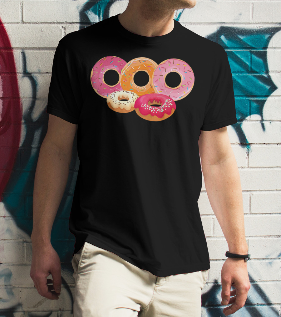 Donut Lover Dad Happy Doughnut Colorful Sprinkled Treats T-Shirt