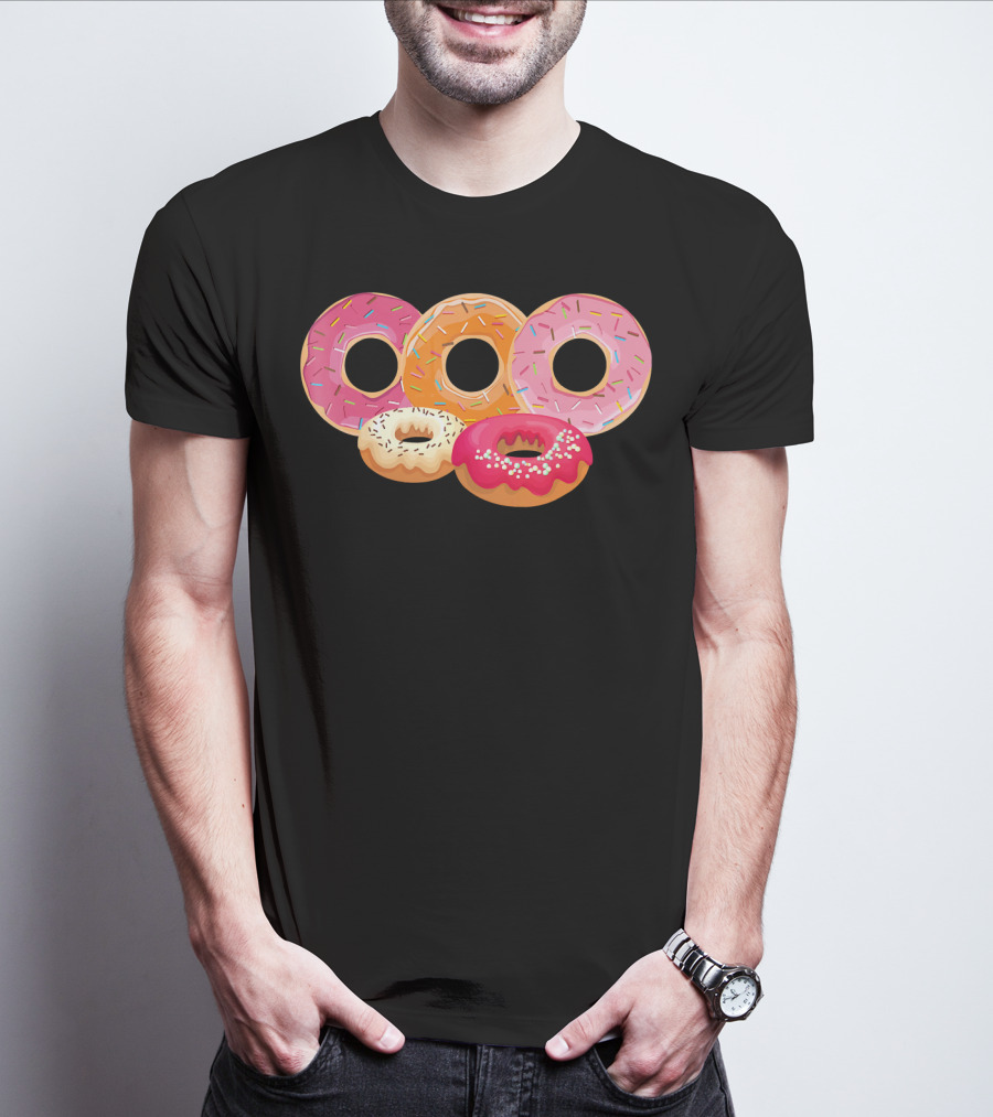 Donut Lover Dad Happy Doughnut Colorful Sprinkled Treats T-Shirt