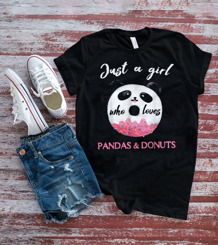 Just A Girl Who Loves Pandas And Donuts T-Shirt