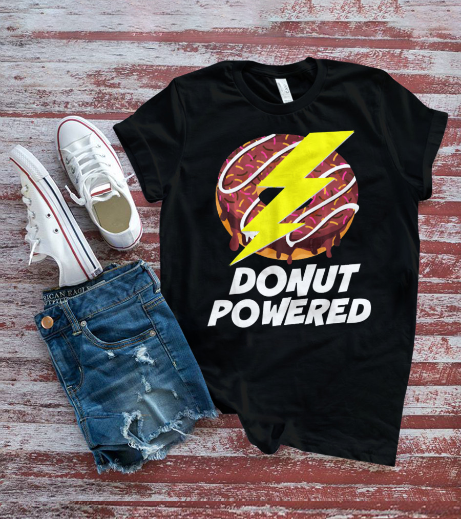 Donut Powered Lightning Bolt Donut With Sprinkles T-Shirt