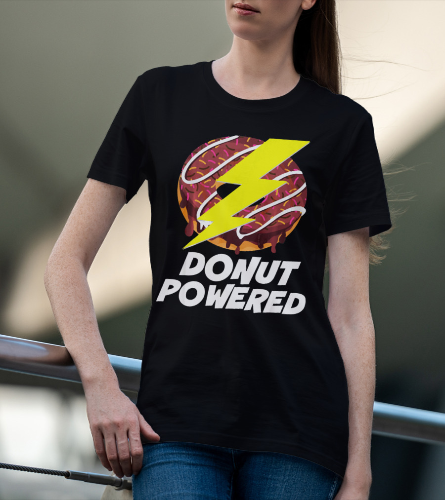 Donut Powered Lightning Bolt Donut With Sprinkles T-Shirt