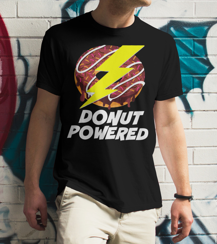 Donut Powered Lightning Bolt Donut With Sprinkles T-Shirt