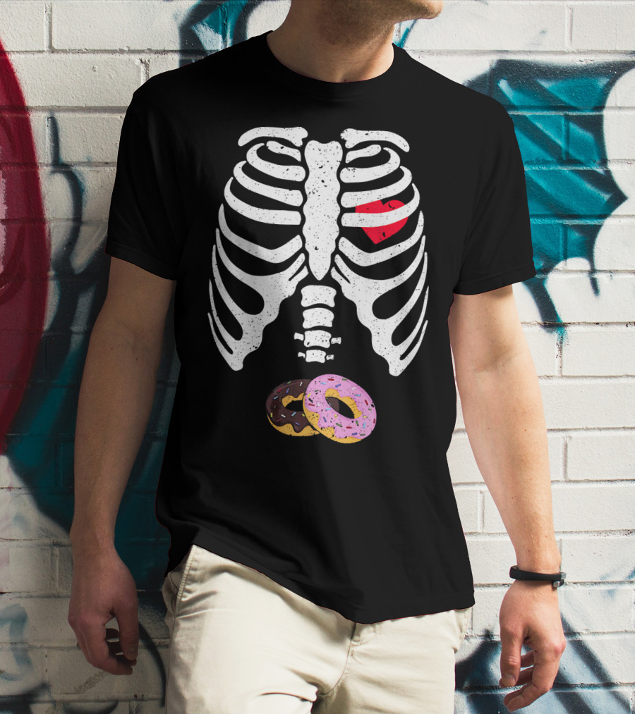 Halloween Pregnancy Skeleton Donut Baby Costume T-Shirt