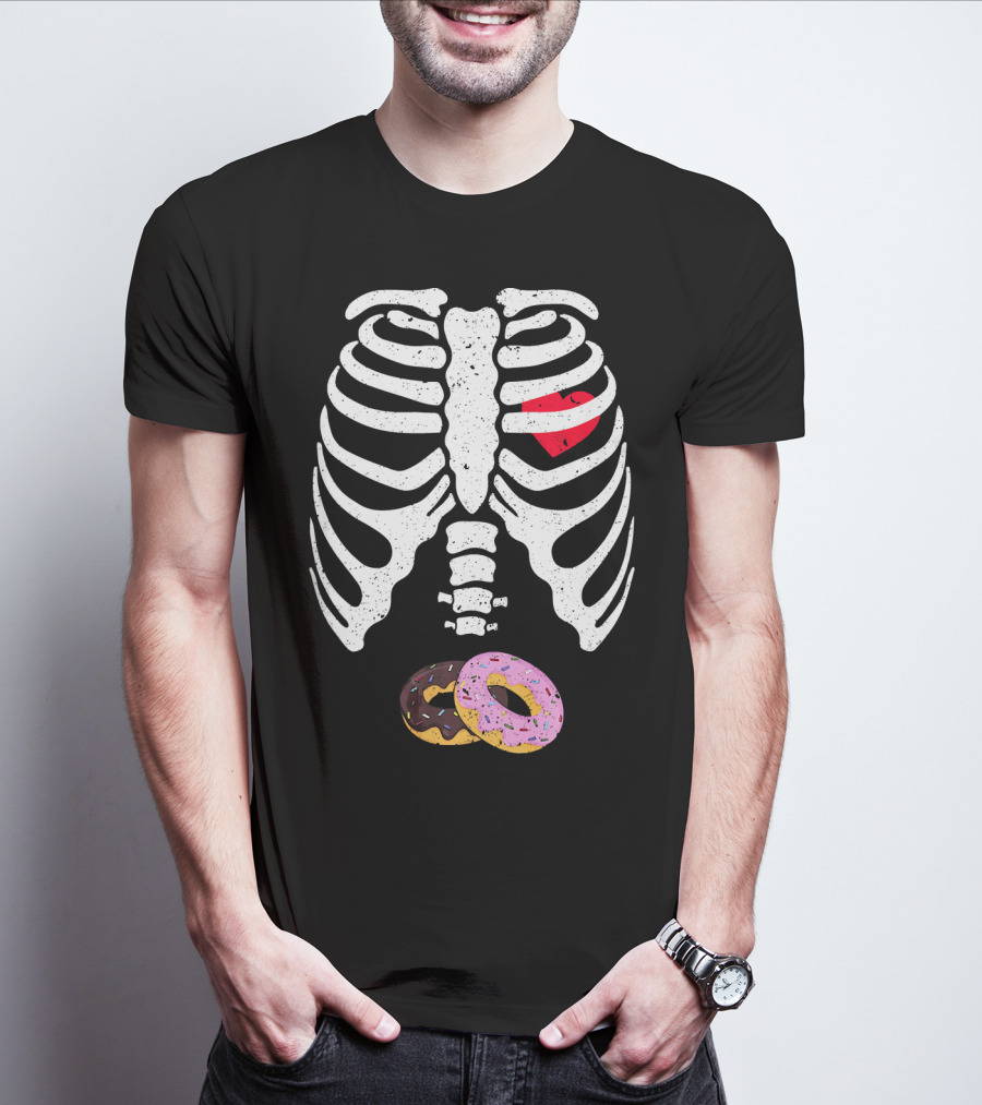 Halloween Pregnancy Skeleton Donut Baby Costume T-Shirt