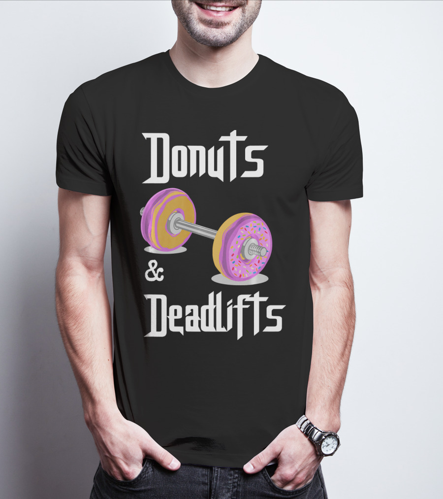 Donuts And Deadlifts Funny Workouts T-Shirt