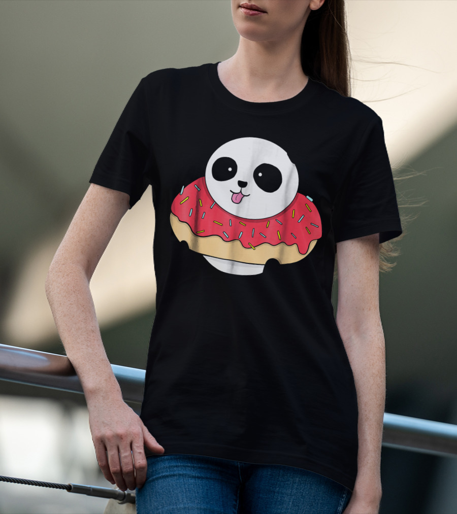 Cute Baby Panda With Sprinkled Donut Squish T-Shirt