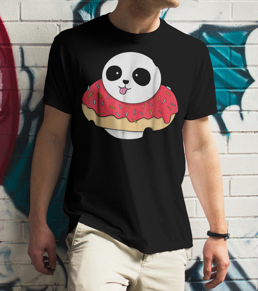 Cute Baby Panda With Sprinkled Donut Squish T-Shirt