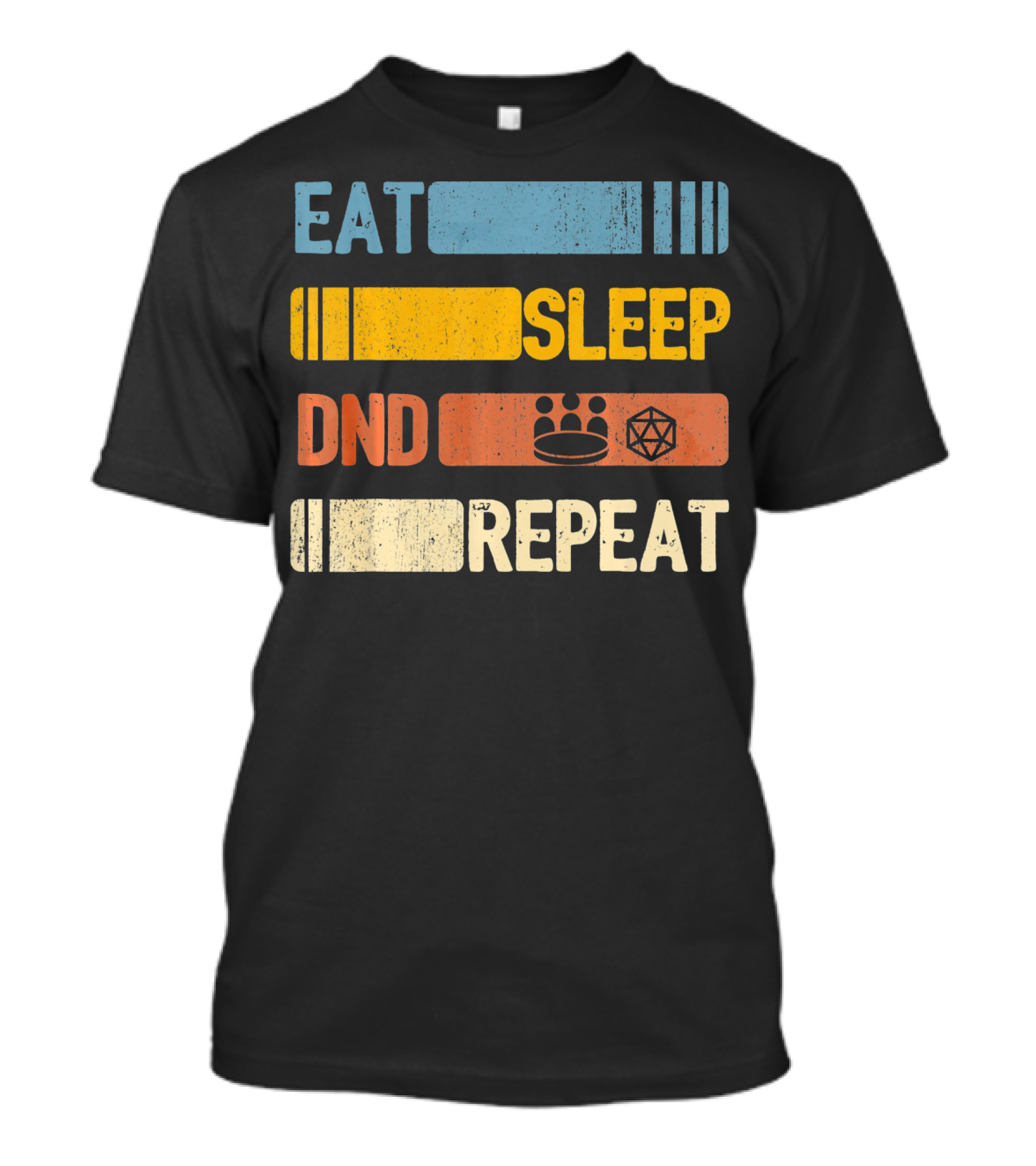 Eat Sleep DND Dice Crown Repeat T-Shirt