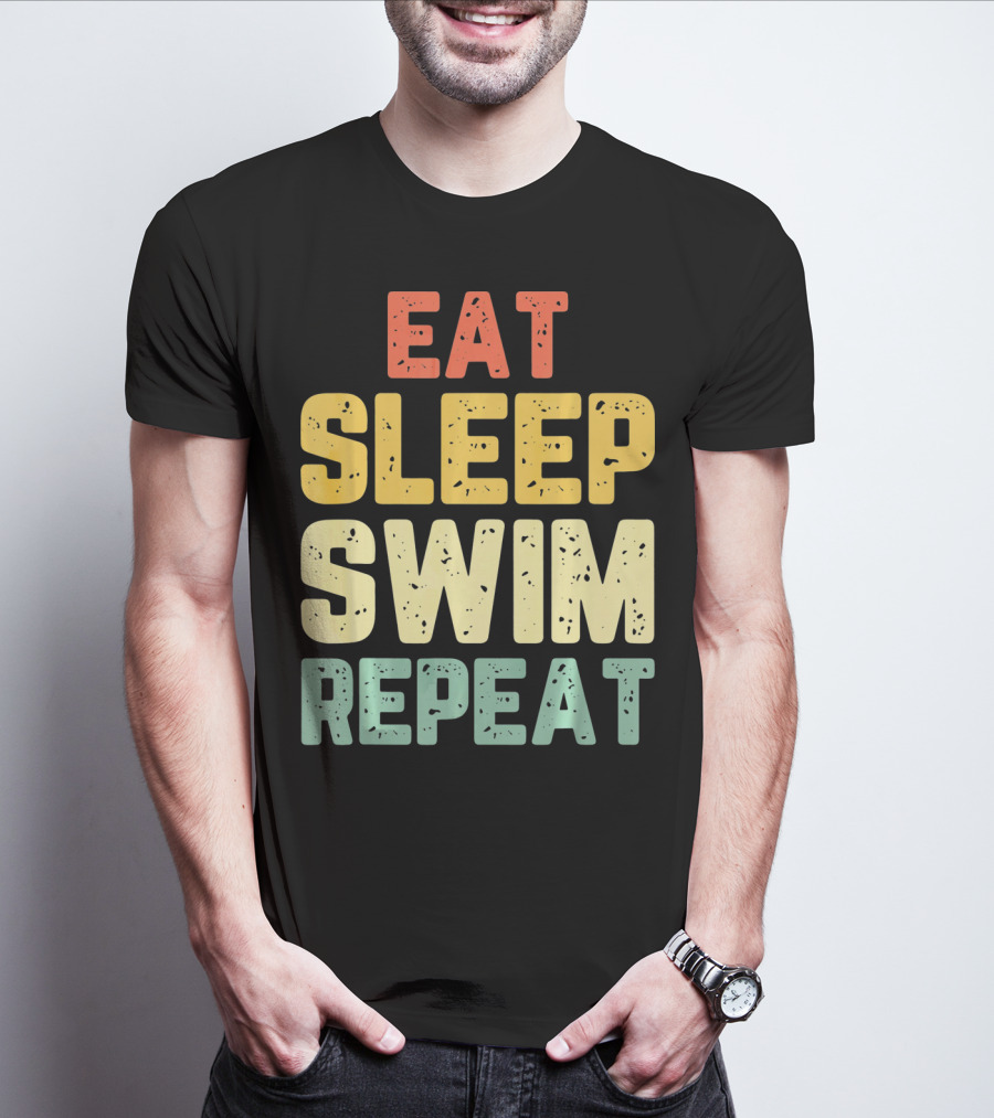 Eat Sleep Swim Repeat Swimming Vintage T-Shirt