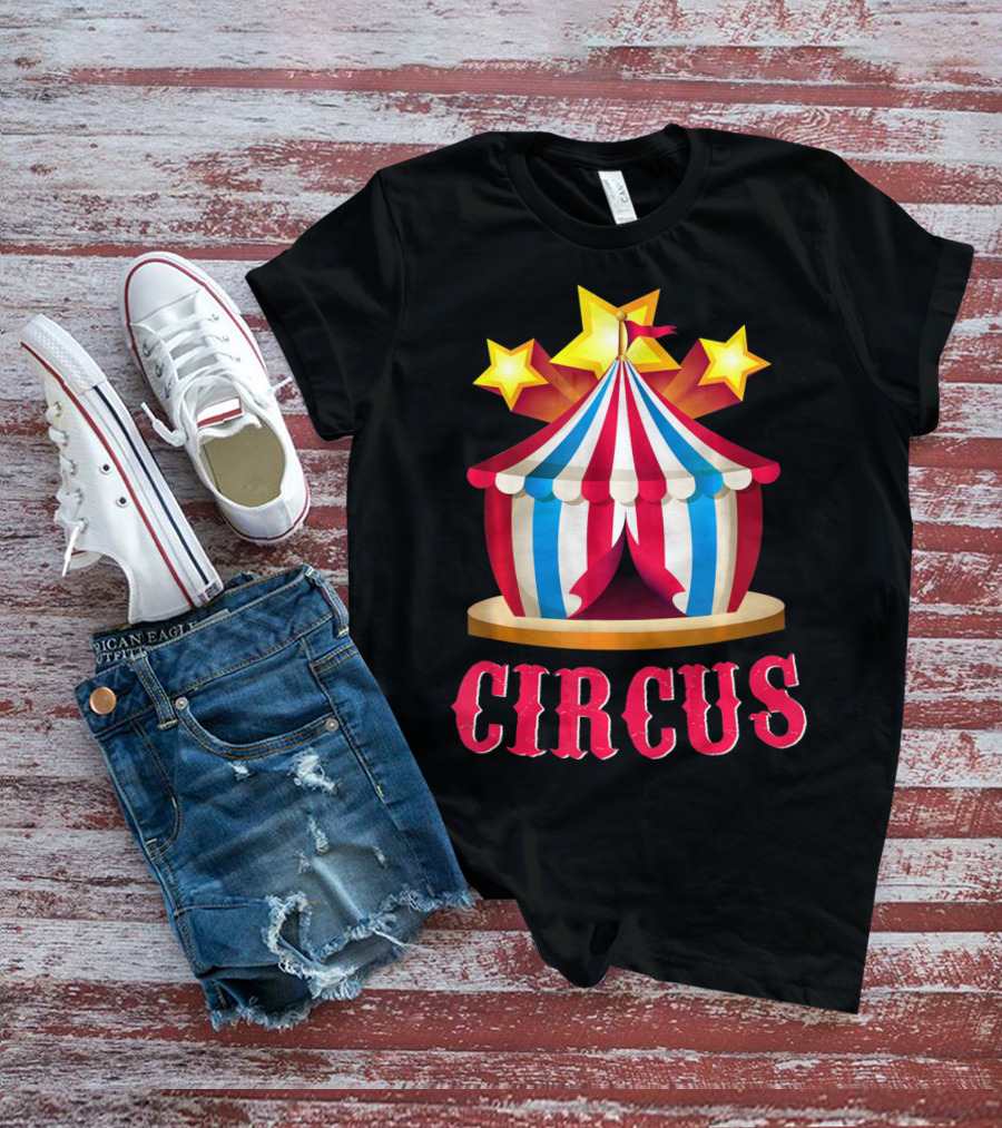 Circus Tent Emoticon With Stars Event Sta T-Shirt