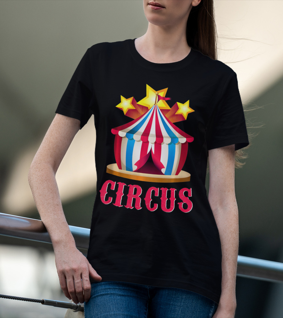 Circus Tent Emoticon With Stars Event Sta T-Shirt