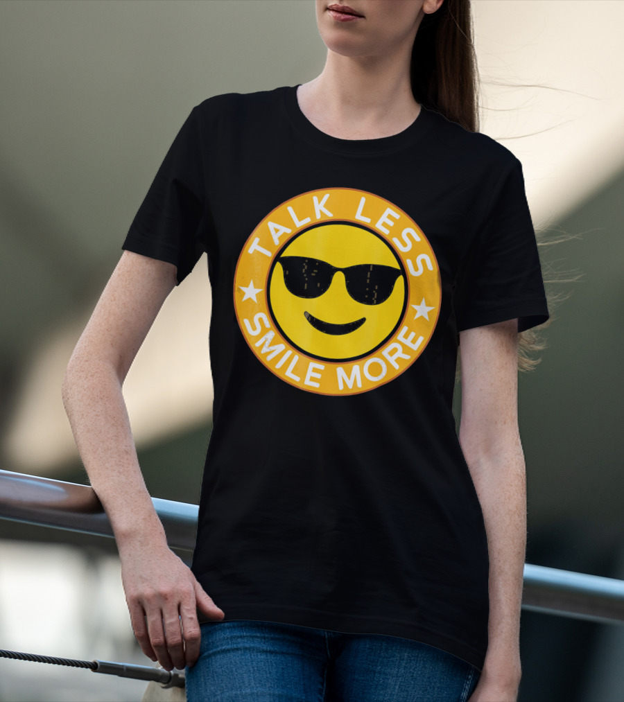 Talk Less Smile More Hamilton Yellow Emo Sunglasses Smile T-Shirt