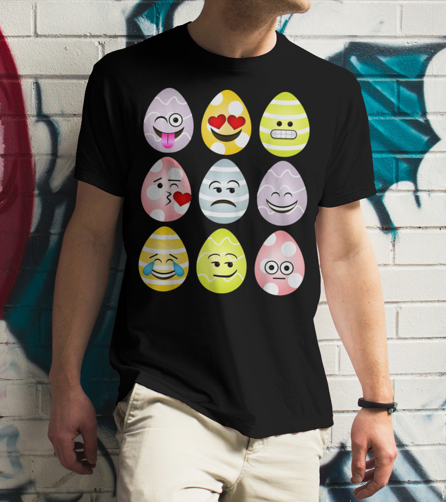 Easter Egg Emoji Faces Fun Expressions T-Shirt