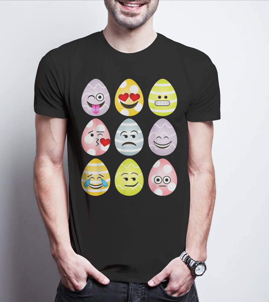Easter Egg Emoji Faces Fun Expressions T-Shirt